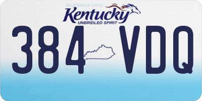 KY license plate 384VDQ