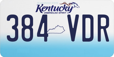 KY license plate 384VDR
