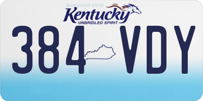 KY license plate 384VDY
