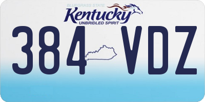 KY license plate 384VDZ