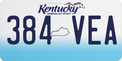 KY license plate 384VEA