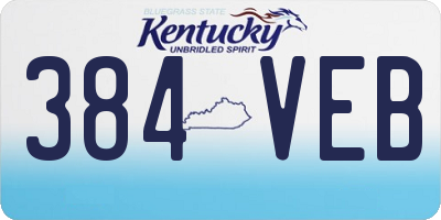 KY license plate 384VEB