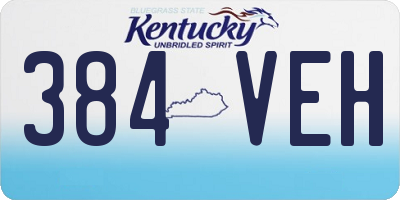 KY license plate 384VEH