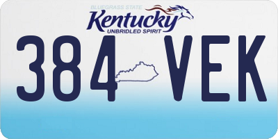 KY license plate 384VEK
