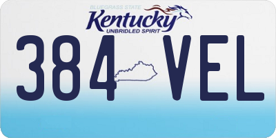 KY license plate 384VEL