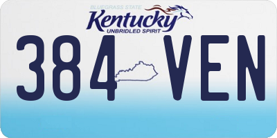 KY license plate 384VEN