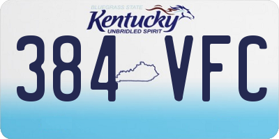KY license plate 384VFC