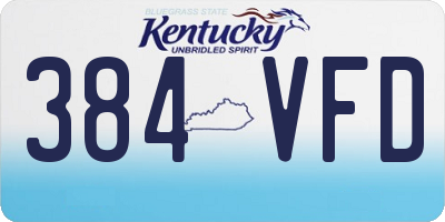 KY license plate 384VFD