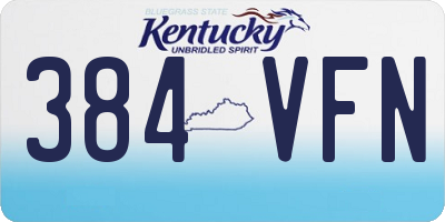 KY license plate 384VFN