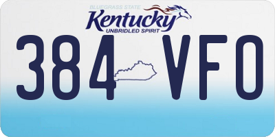 KY license plate 384VFO