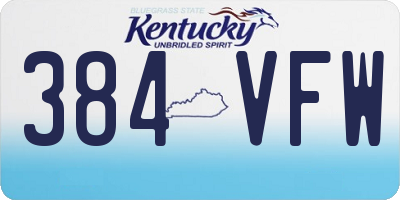 KY license plate 384VFW