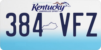 KY license plate 384VFZ