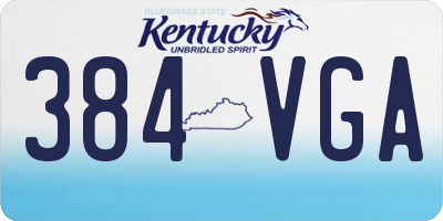 KY license plate 384VGA