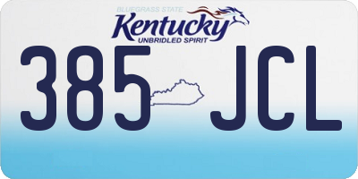 KY license plate 385JCL