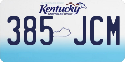 KY license plate 385JCM