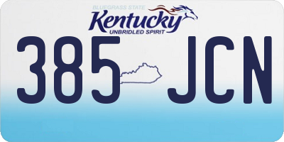 KY license plate 385JCN