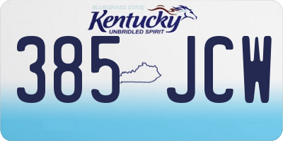 KY license plate 385JCW