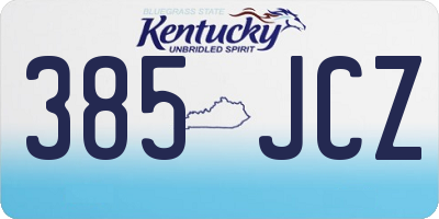 KY license plate 385JCZ
