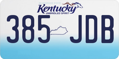 KY license plate 385JDB