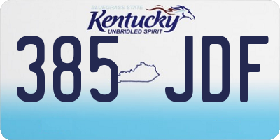 KY license plate 385JDF