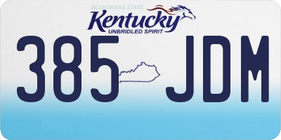 KY license plate 385JDM