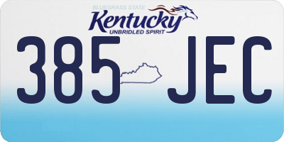 KY license plate 385JEC