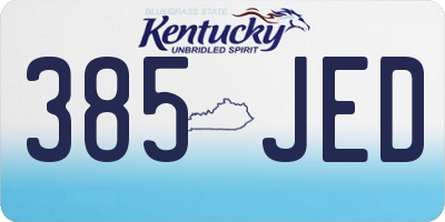 KY license plate 385JED