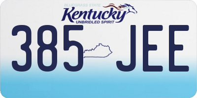 KY license plate 385JEE