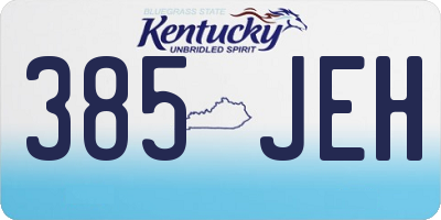 KY license plate 385JEH