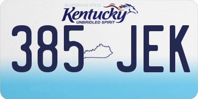 KY license plate 385JEK