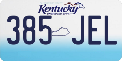 KY license plate 385JEL