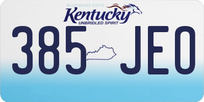 KY license plate 385JEO