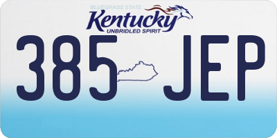 KY license plate 385JEP