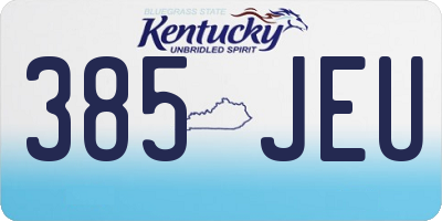 KY license plate 385JEU