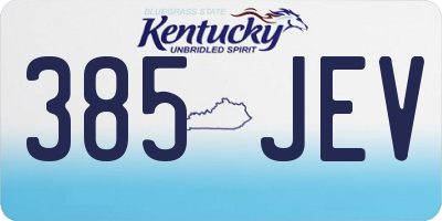 KY license plate 385JEV