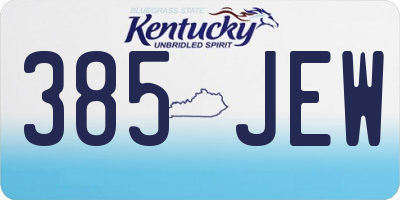KY license plate 385JEW