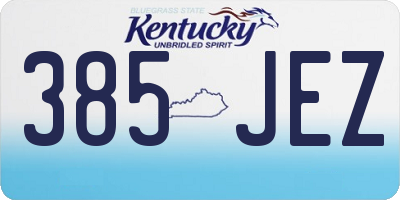 KY license plate 385JEZ