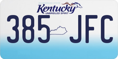 KY license plate 385JFC