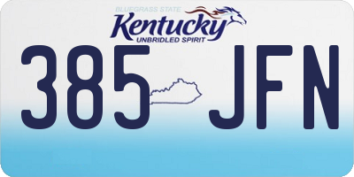 KY license plate 385JFN