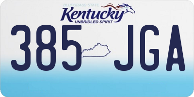 KY license plate 385JGA