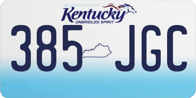 KY license plate 385JGC