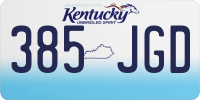 KY license plate 385JGD