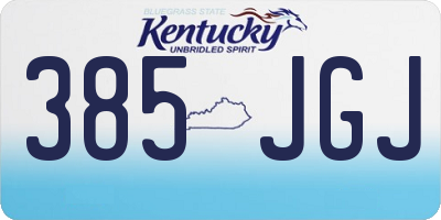 KY license plate 385JGJ