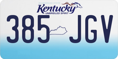 KY license plate 385JGV
