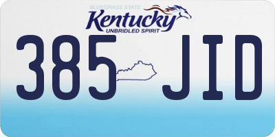 KY license plate 385JID