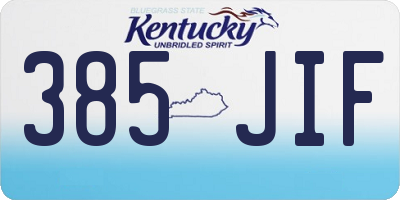 KY license plate 385JIF