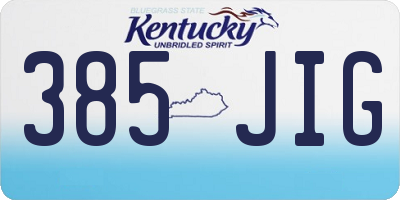 KY license plate 385JIG
