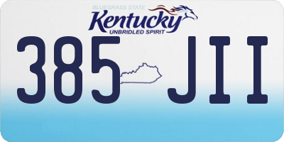KY license plate 385JII