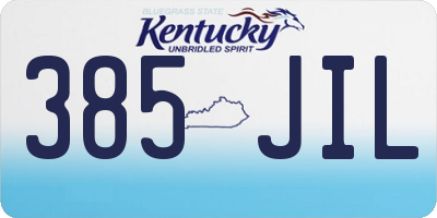 KY license plate 385JIL