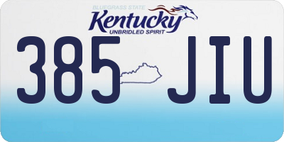 KY license plate 385JIU